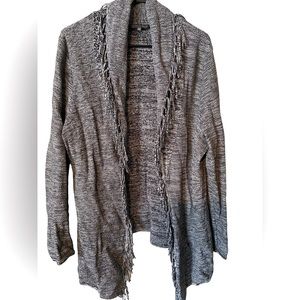 Addition Elle fringed high/low open sweater